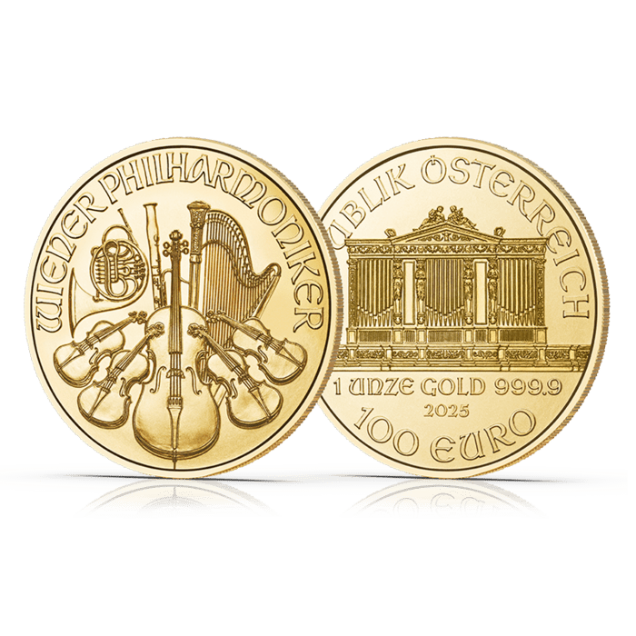 Wiener Philharmoniker 1 Unze Gold 3-D